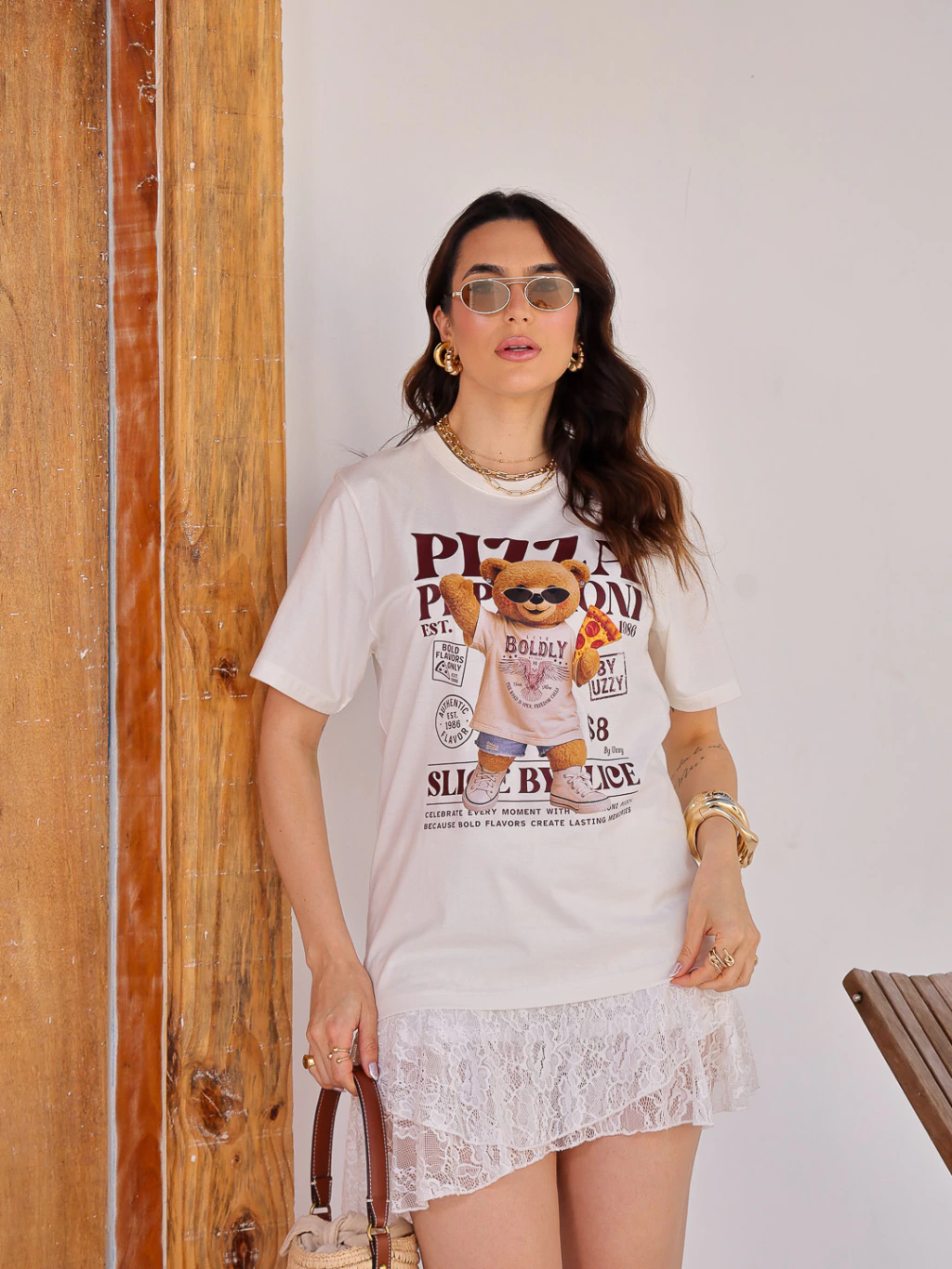 CAMISETA FEMININA PEPERONI OFF UZZY ALGODÃO